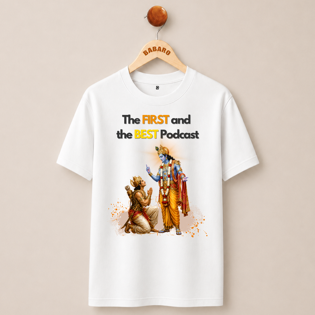 THE FIRST AND THE BEST PODCAST T-SHIRT (WHITE)