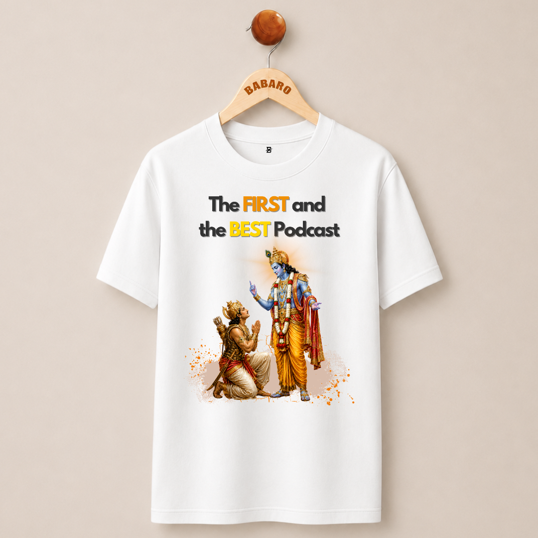 THE FIRST AND THE BEST PODCAST T-SHIRT (WHITE)