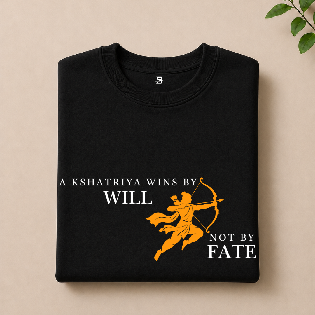 KSHATRIYA'S WILL & FATE T-SHIRT (BLACK)