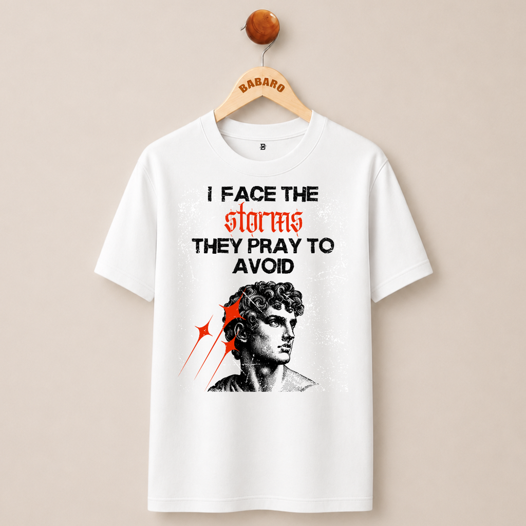 I FACE THE STORMS T-SHIRT (WHITE)