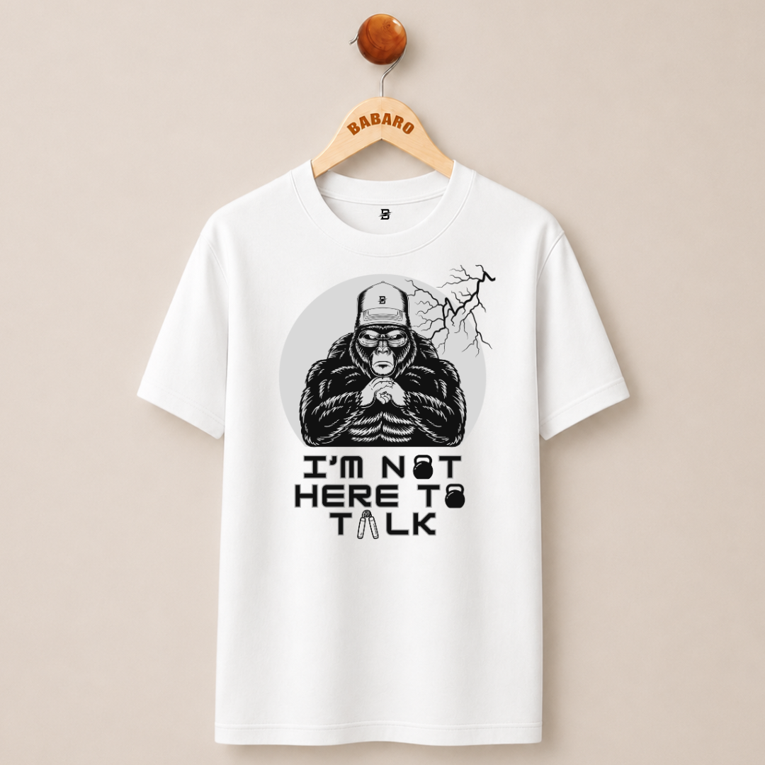 NOT HERE TO TALK T-SHIRT (WHITE)