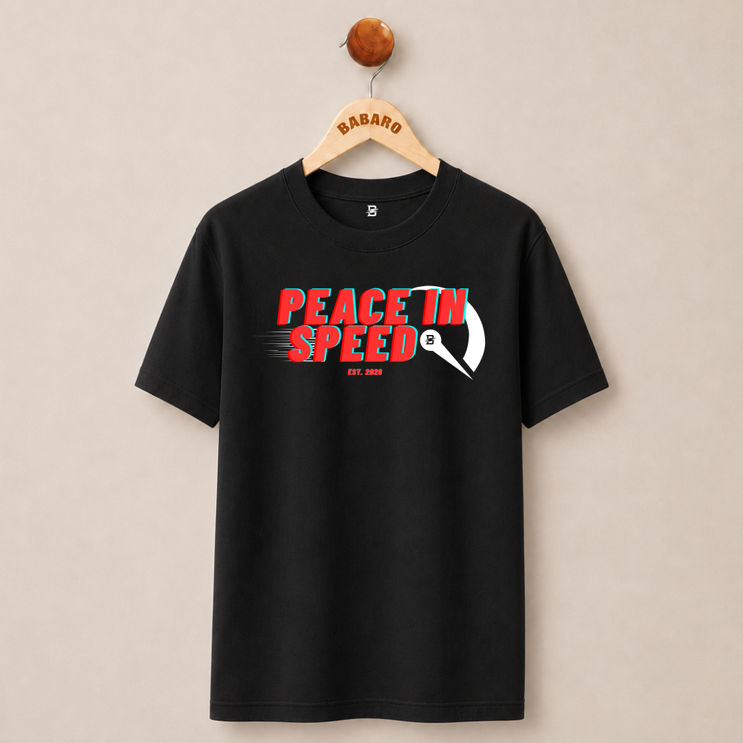 PEACE IN SPEED T-SHIRT (BLACK)