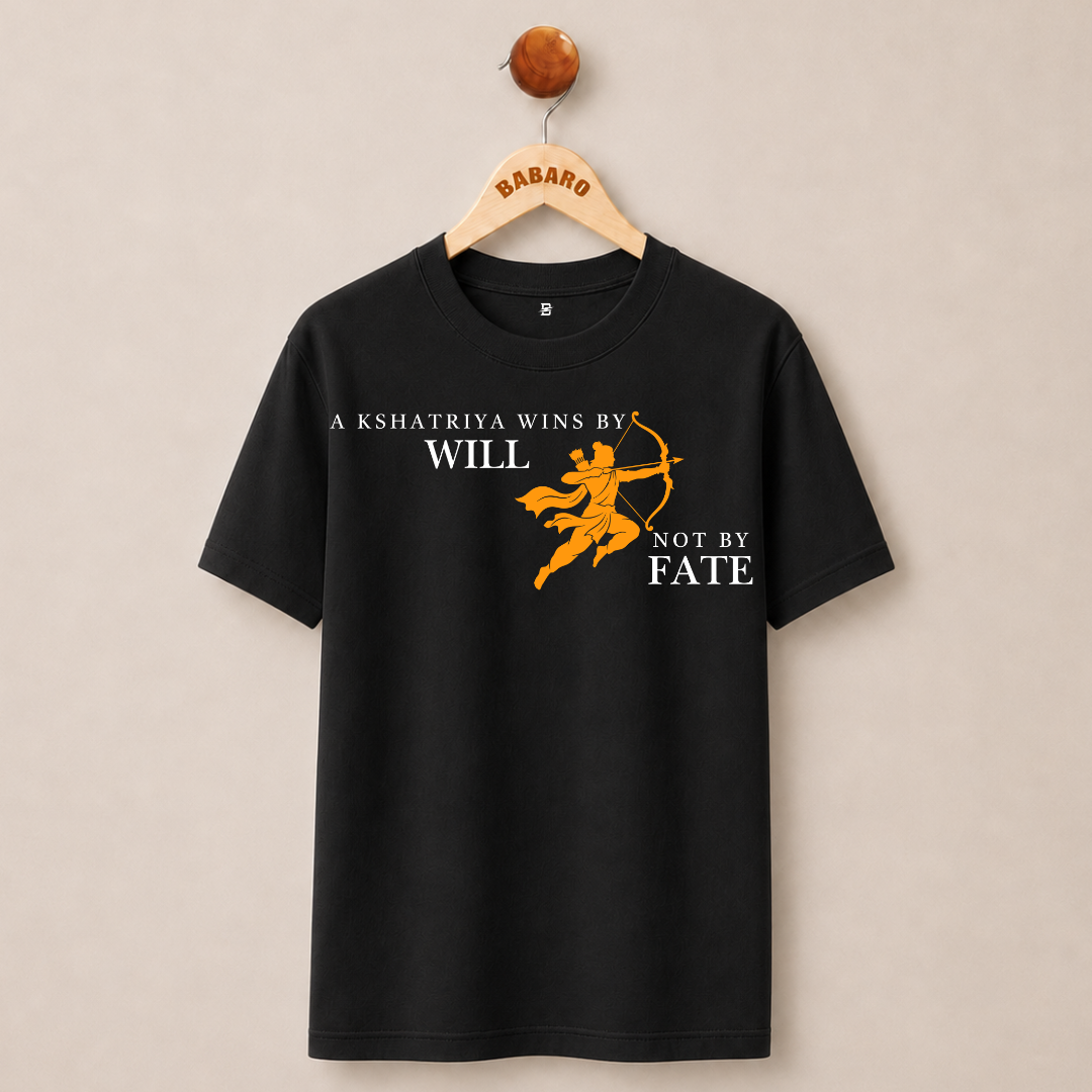 KSHATRIYA'S WILL & FATE T-SHIRT (BLACK)