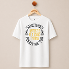 I WONDER IF MY BIKE THINKS ABOUT ME T-SHIRT (WHITE)